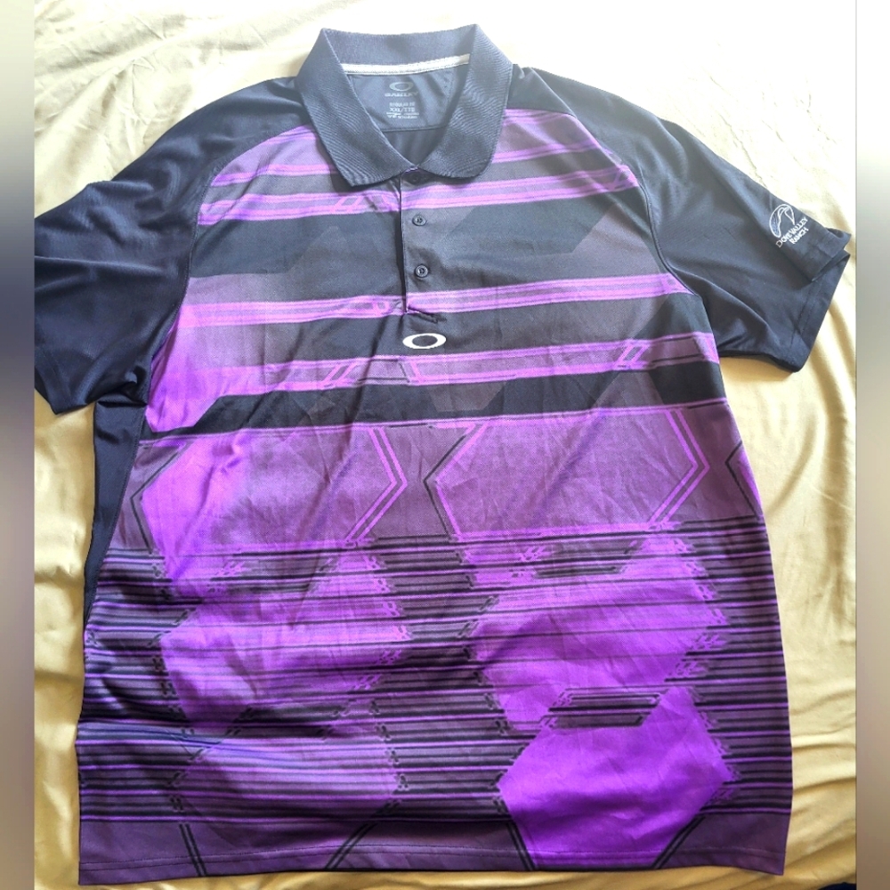 Oakley Black and Purple Polo Shirt